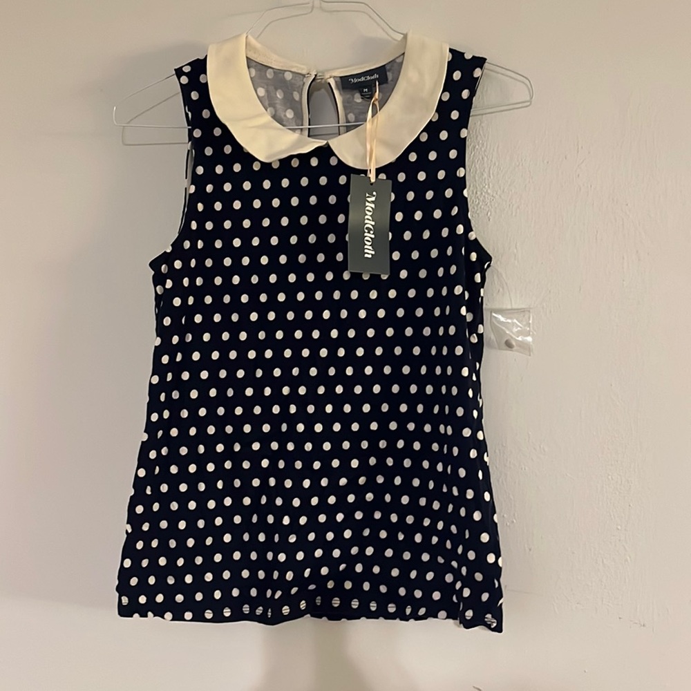 NWT Mod Cloth Polka Dot Tank